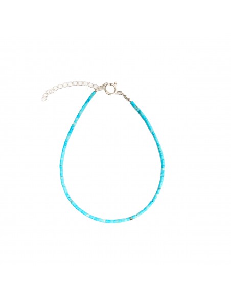 Tobillera de Turquesa Nepali y Plata.