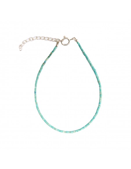 Tobillera de Turquesa Tibetana y Plata.