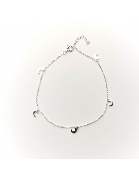 Tobillera "Lunas" de Plata.