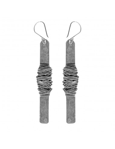 Pendiente "Alambre" étnico de Plata