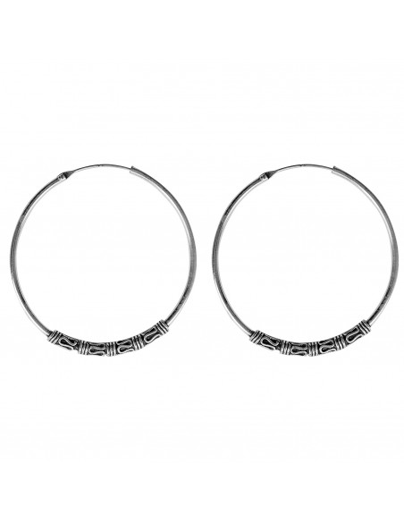 Aro Bali de Plata . Diámetro de 1,5x60mm.