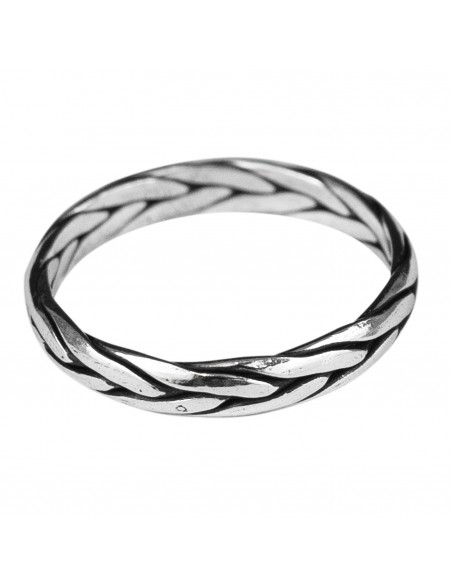 Anillo alianza grabada de Plata.Tamaño Mujer.