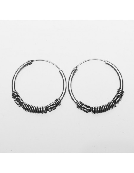 Aro Bali de Plata . Diámetro de 1,5x14mm.