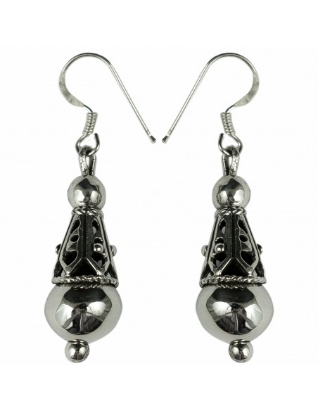 Pendiente labrado  de Plata .