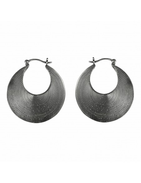 Criolla  plana  multicírculos de Plata. 22mm.