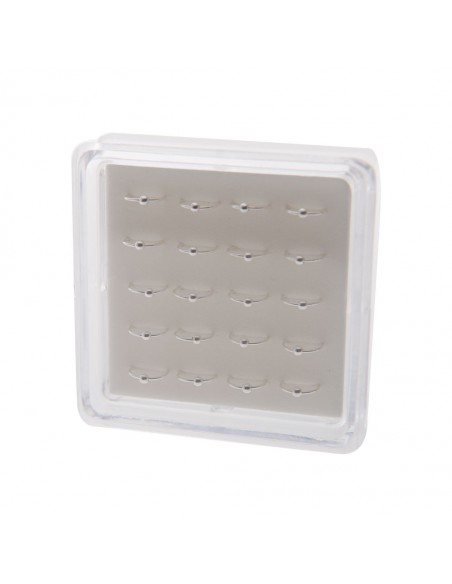 Aro pendiente de nariz de 9mm. con bolita de 2mm. de Plata