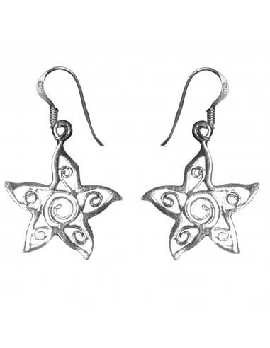 Pendiente de Estrella calada de Plata.