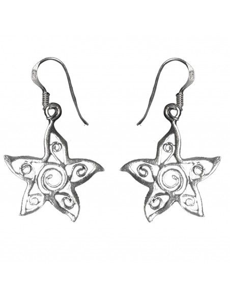Pendiente de Estrella calada de Plata.