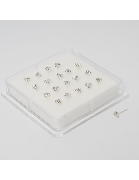 Pendiente nariz de Plata con 3 zirconitas.