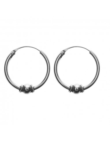 Aro Bali de Plata . Diámetro de 2x20mm.