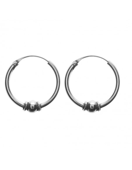 Aro Bali de Plata . Diámetro de 2x20mm.