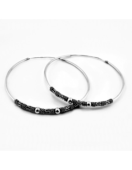 Aro Bali de Plata . Diámetro de 1,5x60mm.