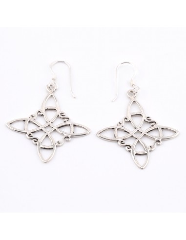 Pendiente Nudo de Bruja de Plata.