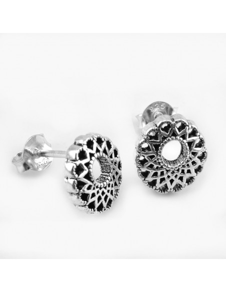 Pendiente Botón calado de Plata