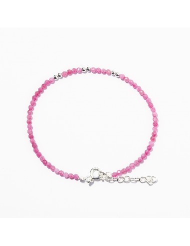 Pulsera de Turmalina Rosa y Plata.