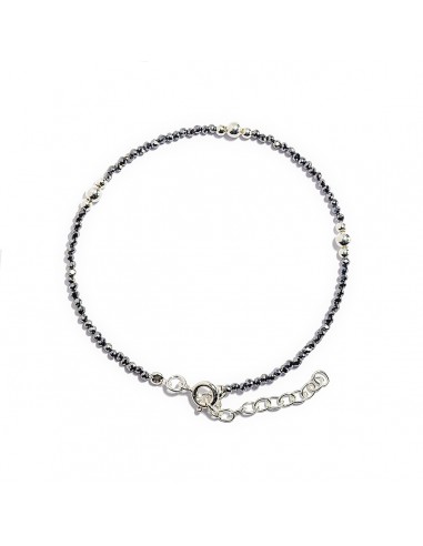Pulsera de Hematite y Plata.