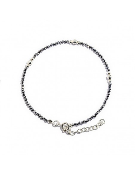 Pulsera de Hematite y Plata.