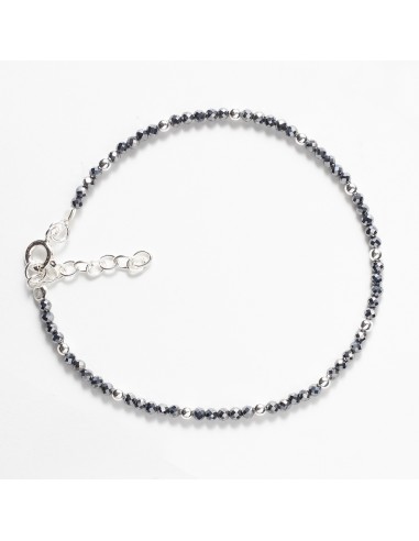 Pulsera de Hematite y Plata.
