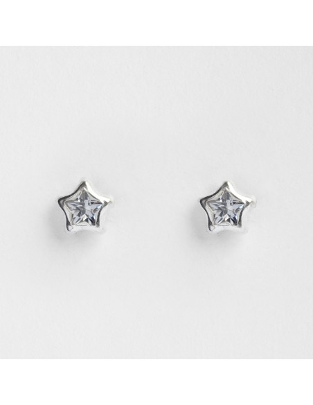 pendiente Estrella de Zirconita y Plata.