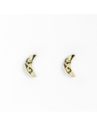 Pendiente Mini Luna de Plata dorada.