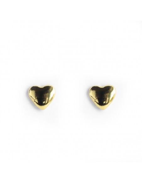 Pendiente Mini Corazón de Plata dorada.