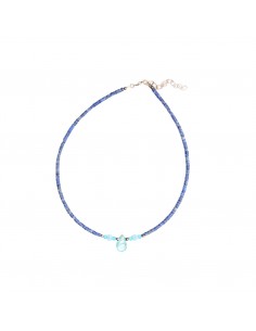 Tobillera de Lápiz Lázuri y Agua Marina