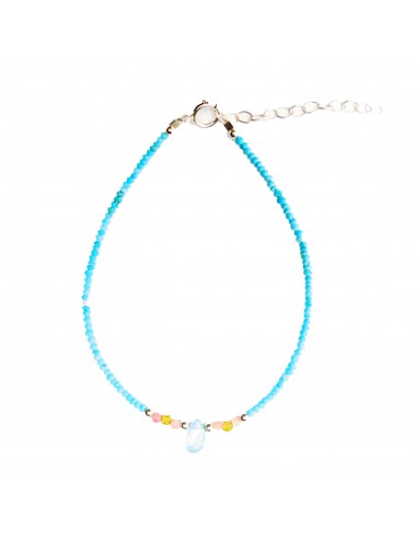 Collar de Turquesa y Agua Marina .37cms.