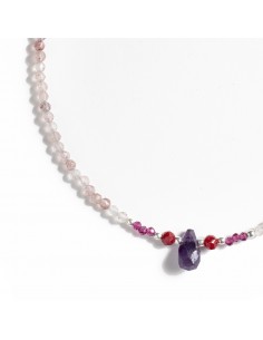 Tobillera de Quarzo Rosa y Amatista. 2