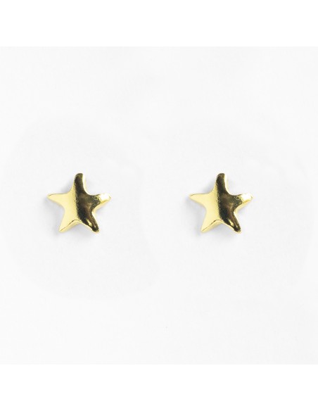 Pendiente Mini de estrella de Plata dorada .