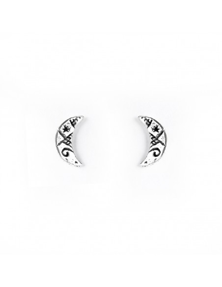 Pendiente Mini Luna de Plata.