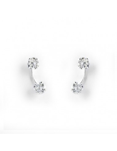 Pendiente Doble Zirconita y Plata.