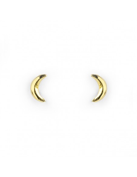 Pendiente Luna Mini de Plata dorada .