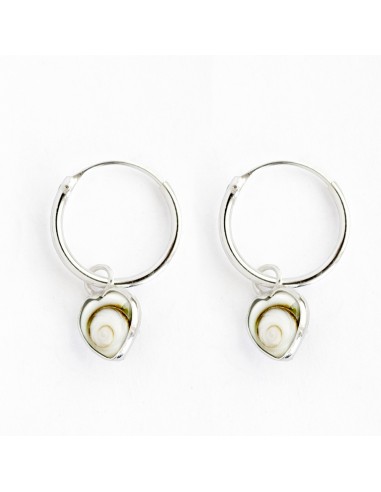 Aro liso de Plata con colgante de Corazón de...