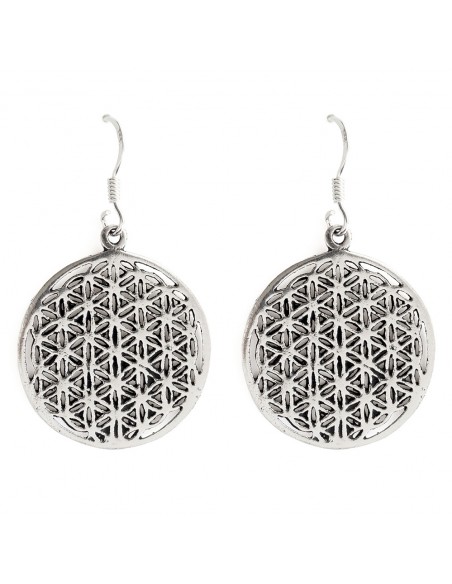 Pendiente de Semilla de la Vida de Plata.