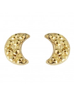 Pendiente Luna de Plata dorada .