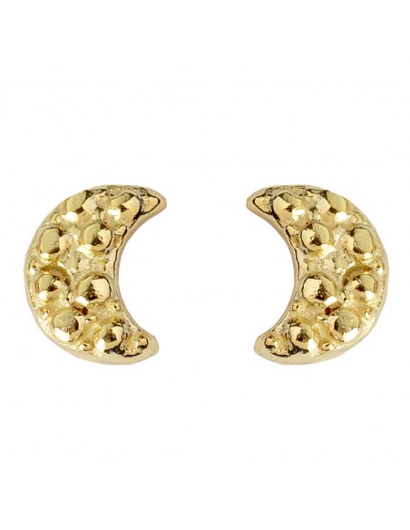 Pendiente Luna de Plata dorada .