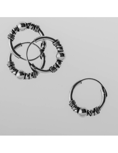 Aro Bali de Plata . Diámetro de 1,2x14mm.