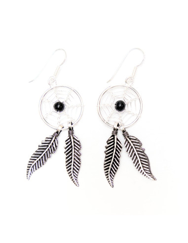 Pendiente Atrapasueños de Plata y Onix .