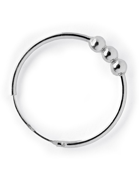 Aro con 3 bolitas centrales de Plata .