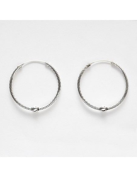 Aro Bali de Plata . Diámetro de 1,5x35mm.