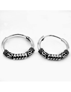 aro bali de Plata . Diámetro de 2x20mm.