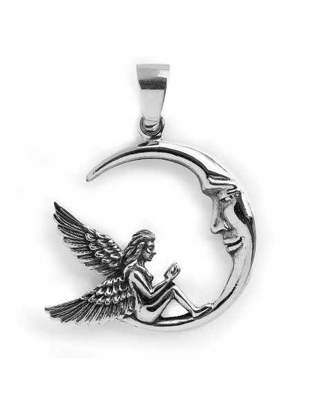 Colgante Luna con Ada de Plata.
