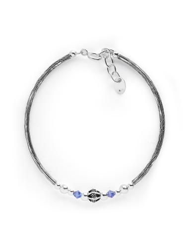 Pulsera de Plata y Agua Marina.