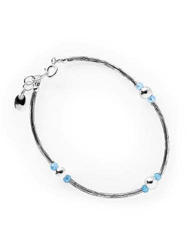 Pulsera de Plata y Agua marina .