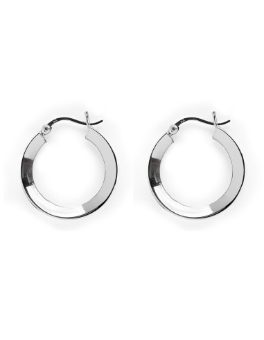 Aros de plata lisa .