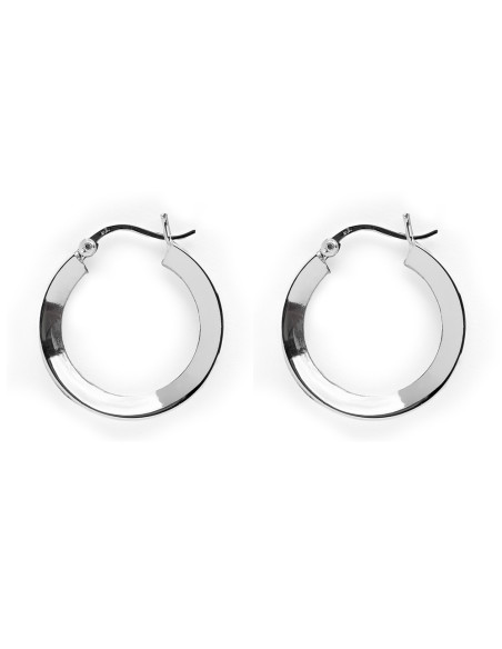 Aros de plata lisa .