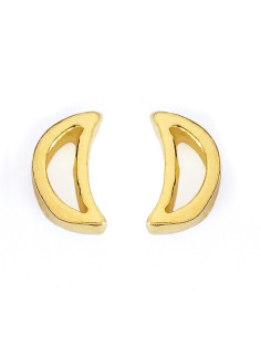 Pendiente Luna de Plata dorada .