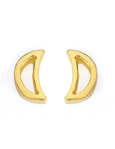 Pendiente Luna de Plata dorada .