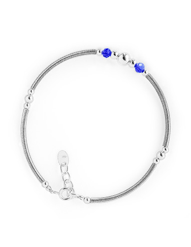 Pulsera de Plata y Lápiz Lázuri .