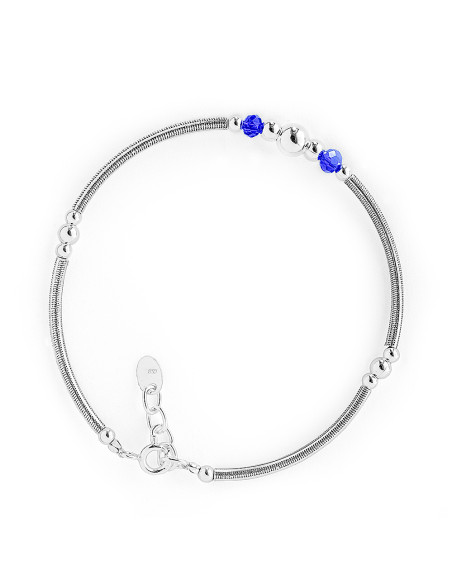 Pulsera de Plata y Lápiz Lázuri .